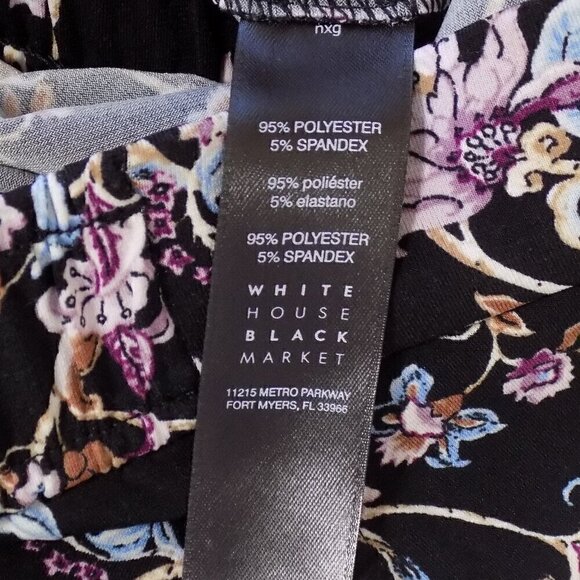 WHBM White House Black Market the Jogger Pant Size Small Black Floral Print - Picture 4 of 5